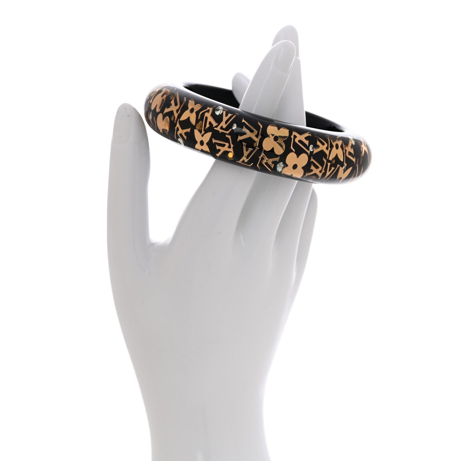 Louis Vuitton Resin Swarovski Medium Inclusion Bracelet GM Black