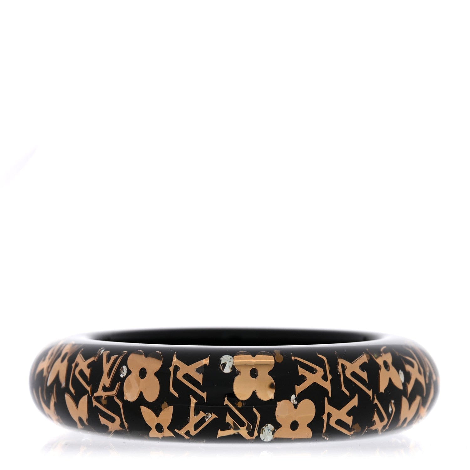 Louis Vuitton Resin Swarovski Medium Inclusion Bracelet GM Black