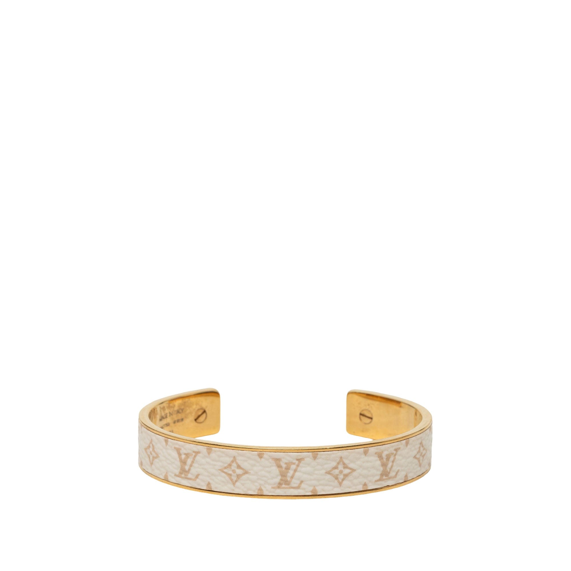 Louis Vuitton Gold Tone Monogram Jonc Cuff Bracelet