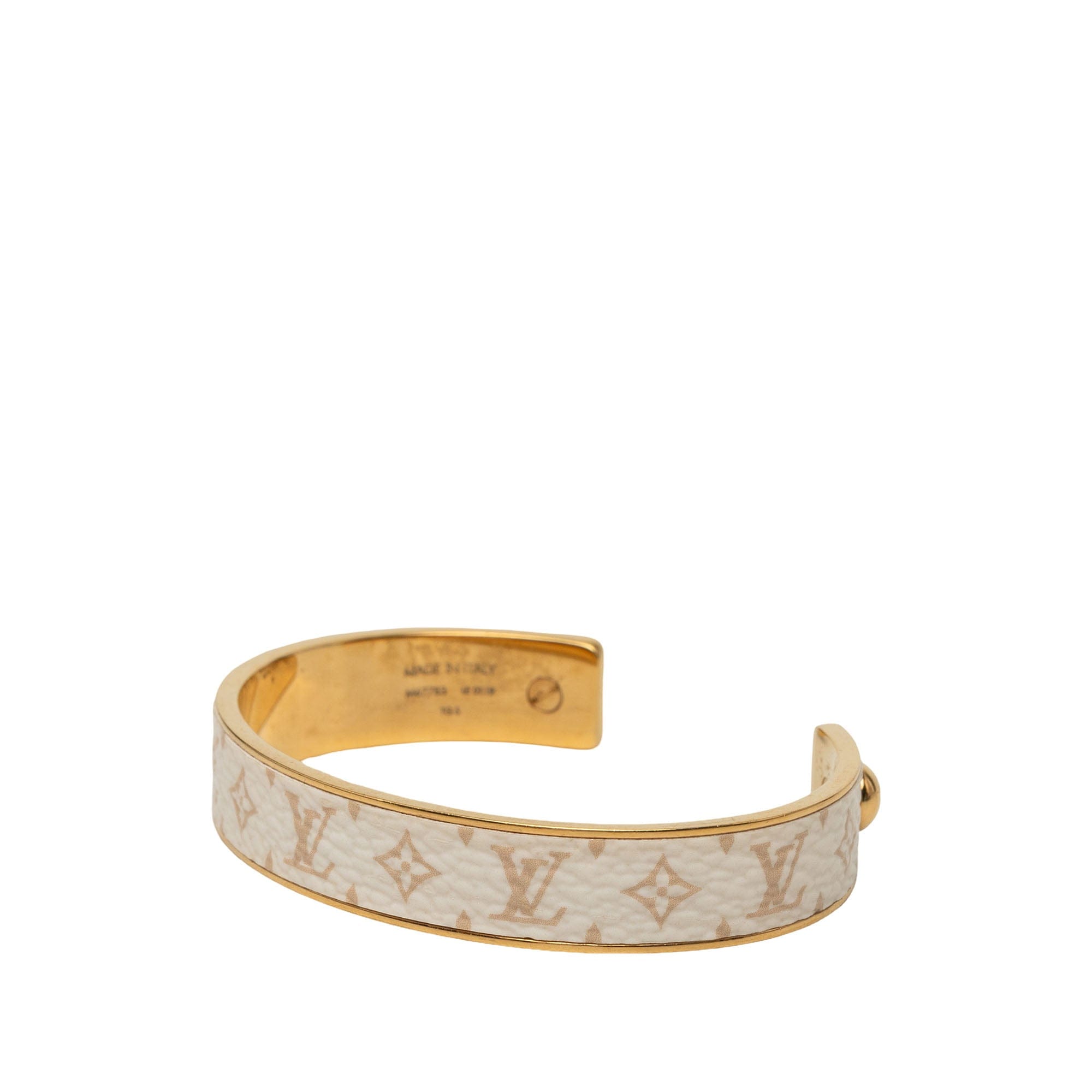 Louis Vuitton Gold Tone Monogram Jonc Cuff Bracelet