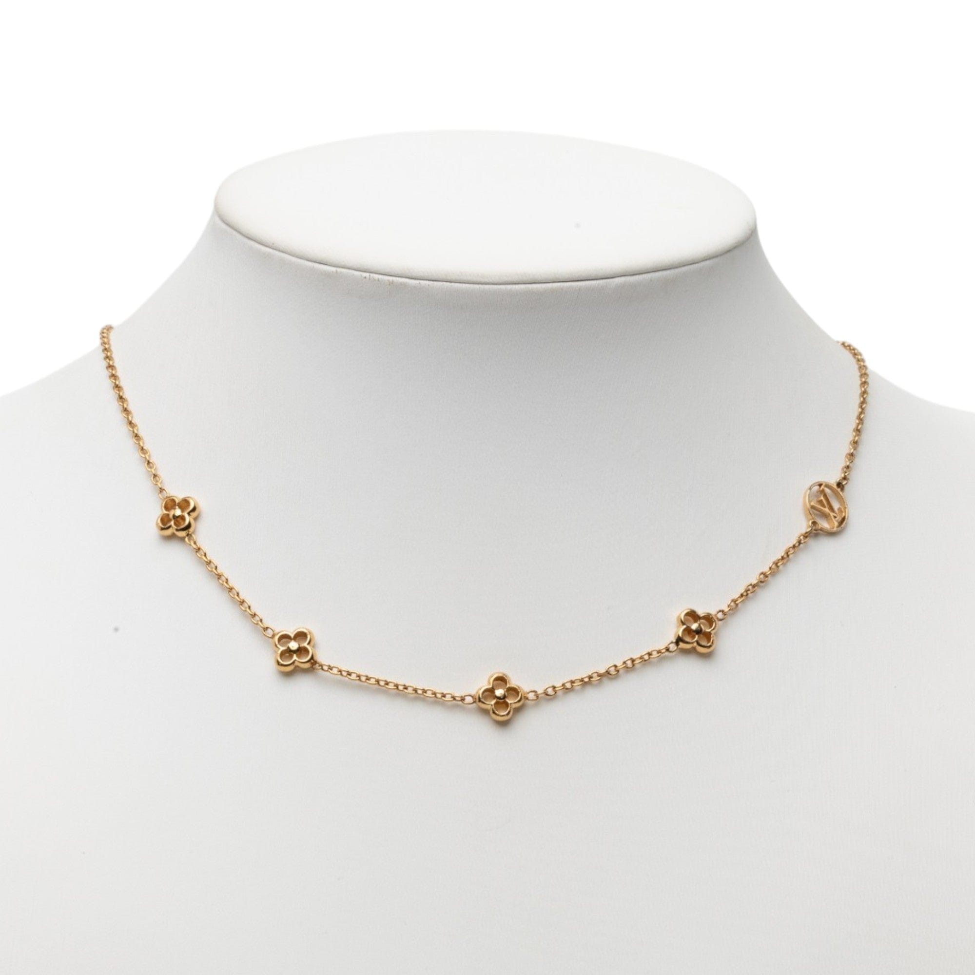 Louis Vuitton Gold Plated Flower Full Necklace