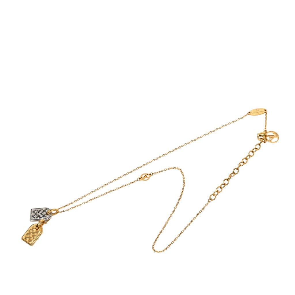 Louis Vuitton Gold Plated Nanogram Pendant Necklace