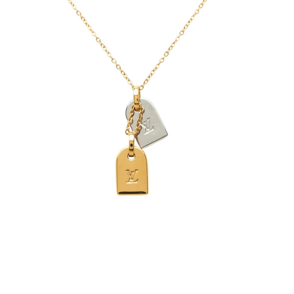 Louis Vuitton Gold Plated Nanogram Pendant Necklace