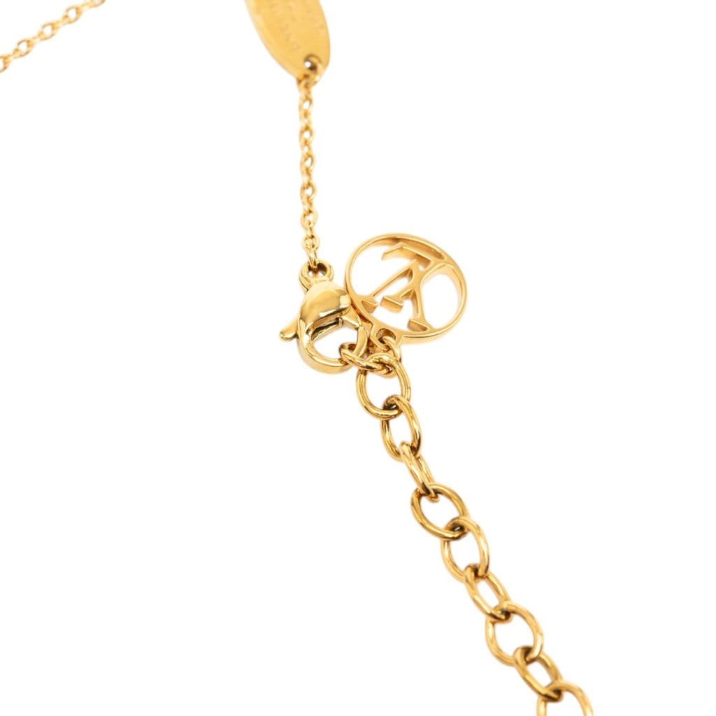 Louis Vuitton Gold Plated Nanogram Pendant Necklace