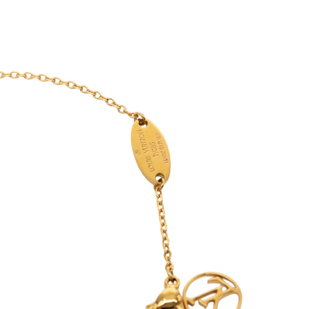 Louis Vuitton Gold Plated Nanogram Pendant Necklace