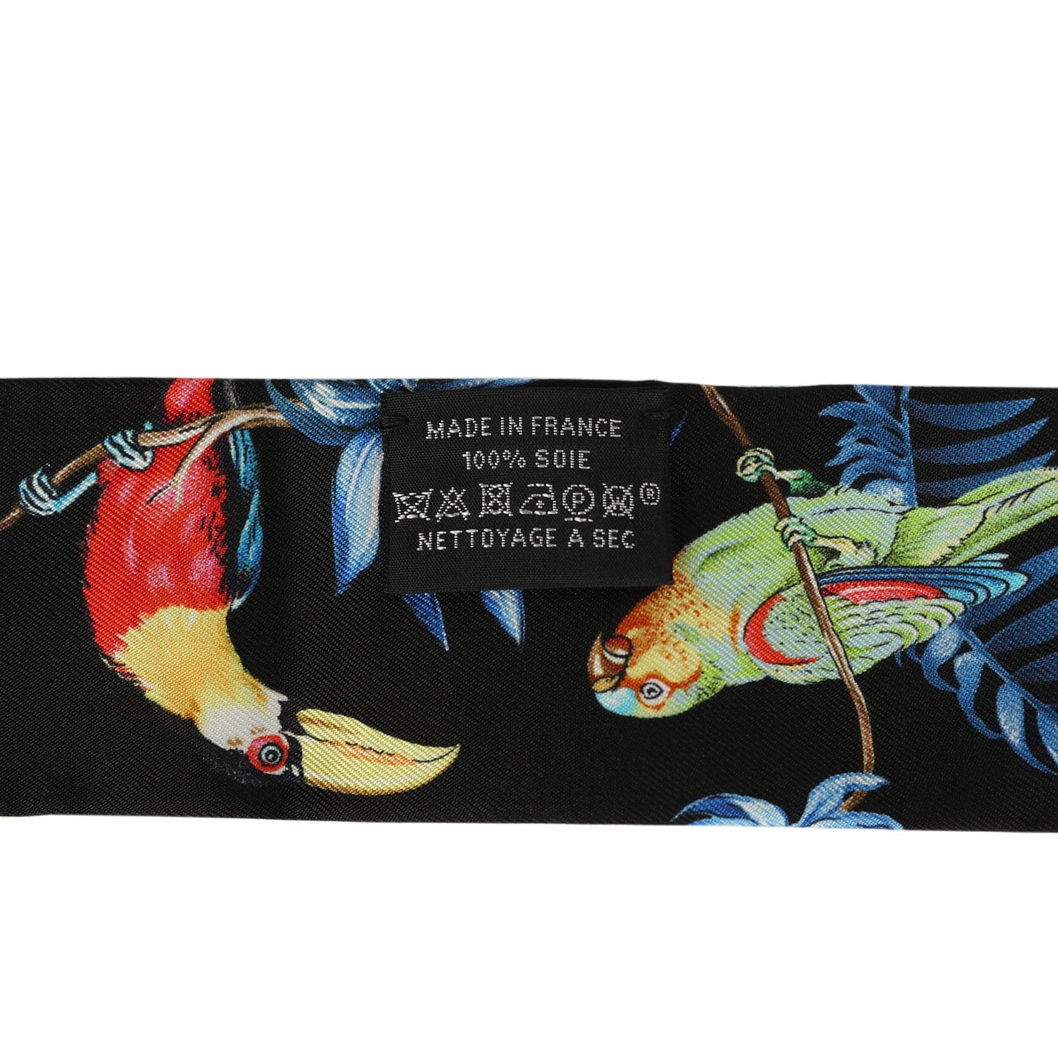 Hermes Equateur Black, Bleu Multi Silk Twilly Pair