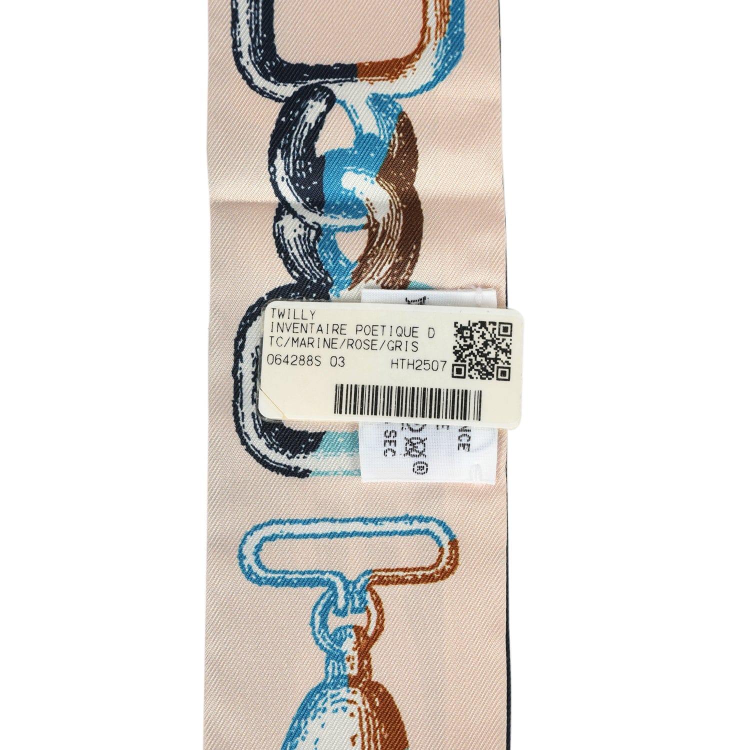 Hermes "C'est La Fete" Gris, Rose, Bleu Marine Multi Silk Twilly Pair