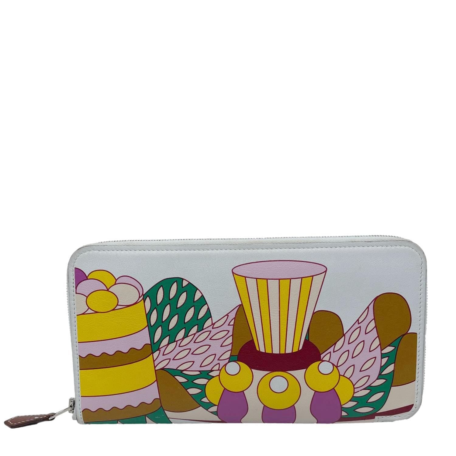 Hermes La Patisserie Francaise Azap Swift Leather Long Wallet White