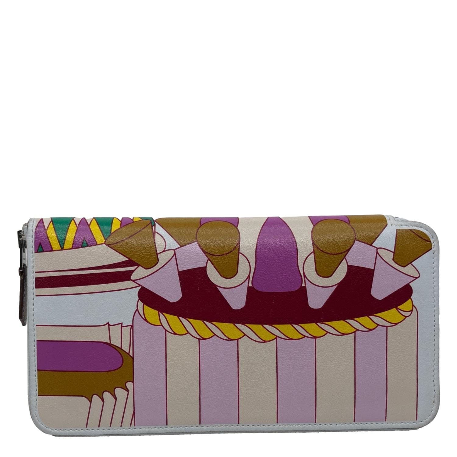 Hermes La Patisserie Francaise Azap Swift Leather Long Wallet White