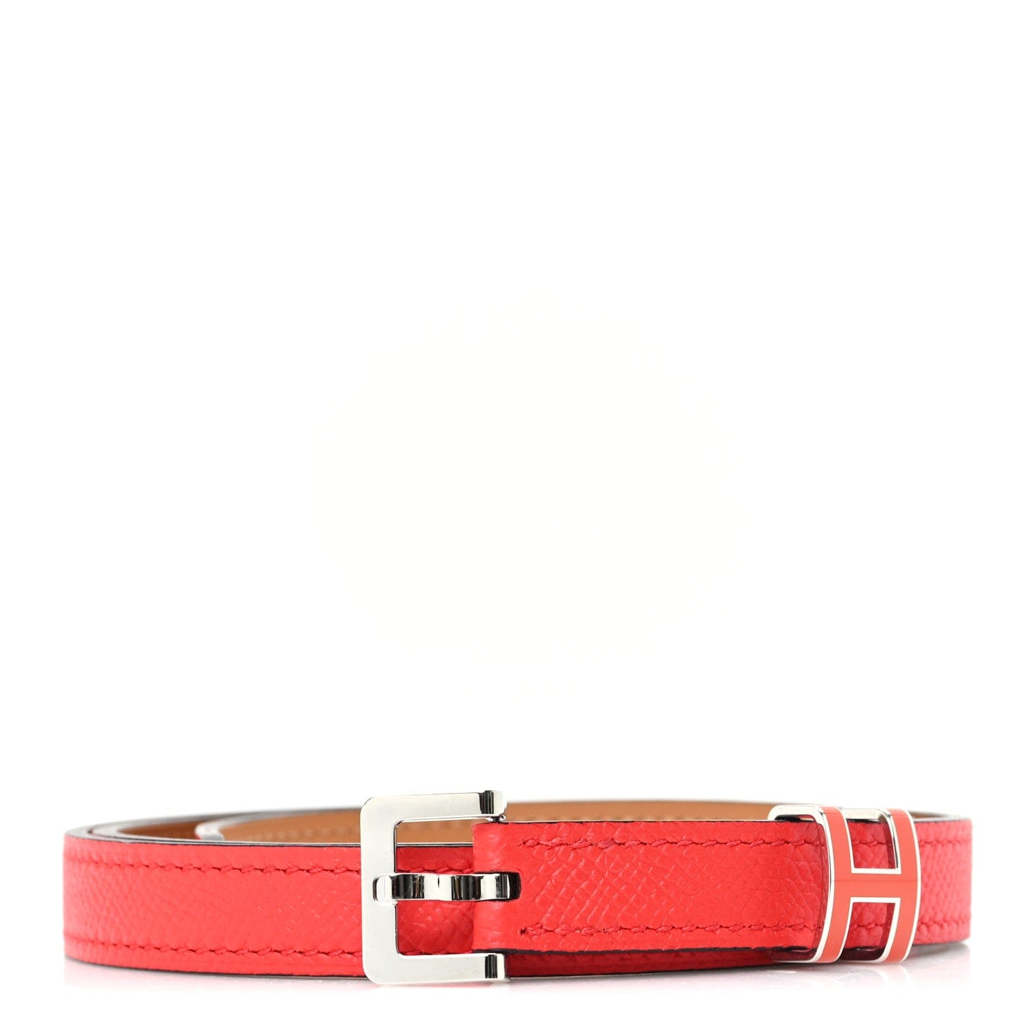 Hermes Epsom 15 mm Pop H Belt 80 Orange Poppy