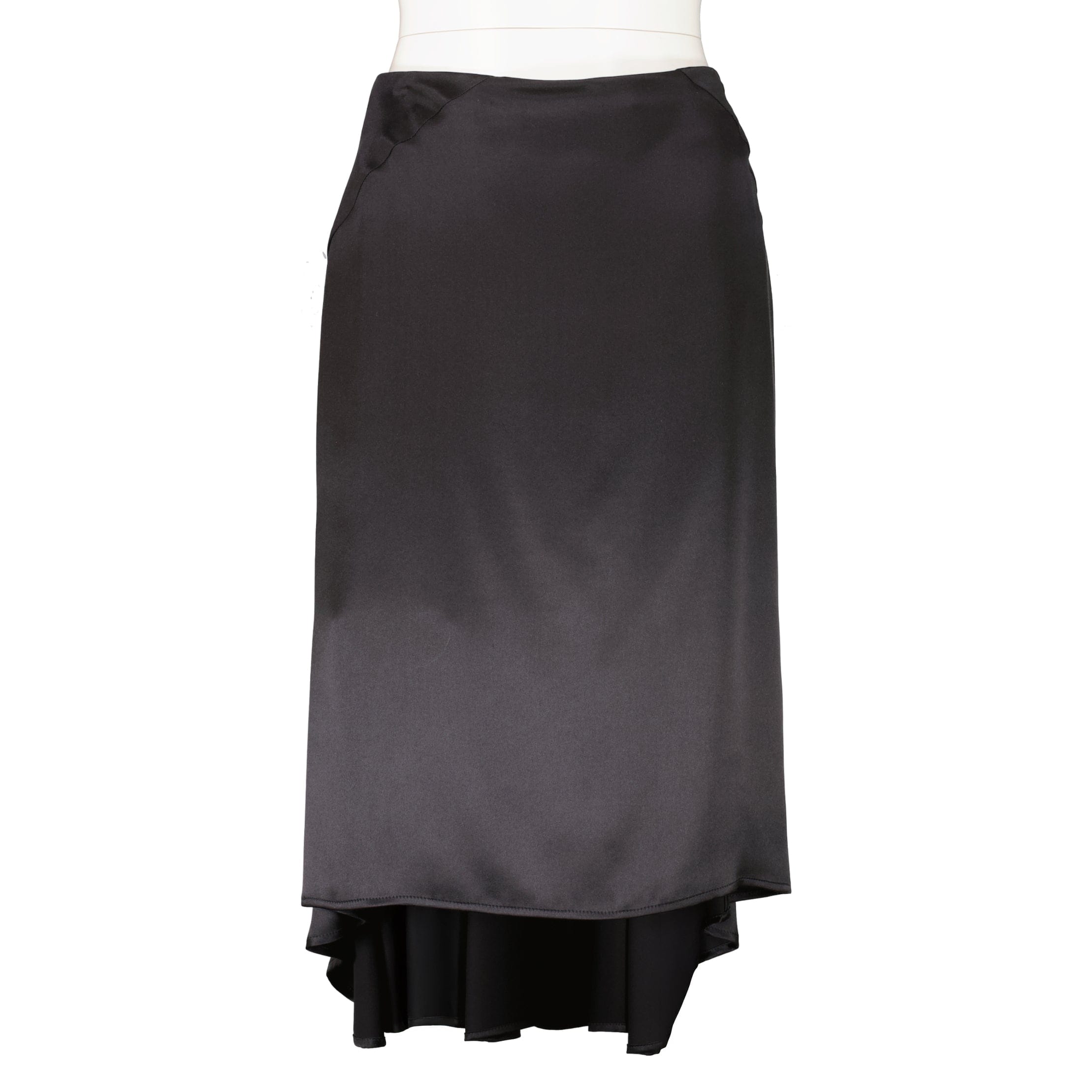 Hermes Black Silk Satin Skirt - Size 38