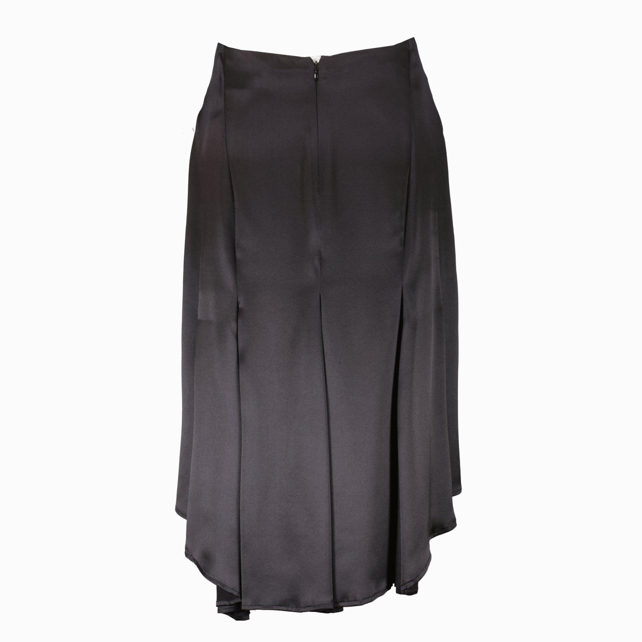 Hermes Black Silk Satin Skirt - Size 38