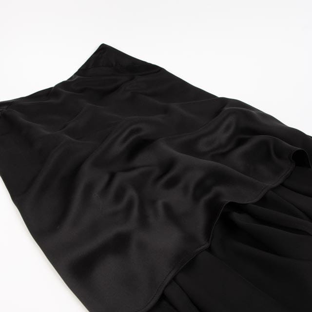 Hermes Black Silk Satin Skirt - Size 38