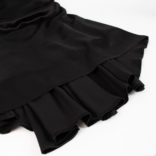 Hermes Black Silk Satin Skirt - Size 38