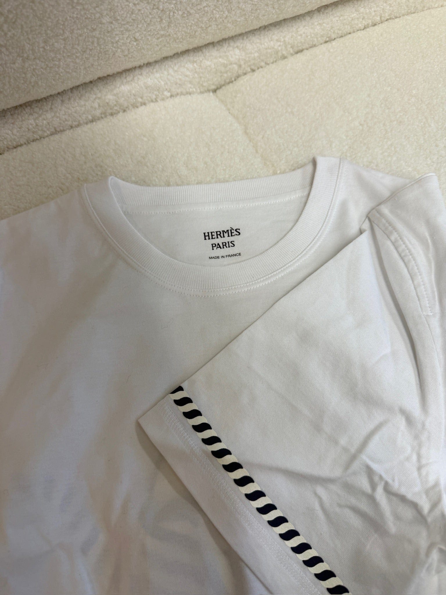 Hermes Size 38 - Hermès Canoe Chaîne d’Ancre T - Shirt Dress Blanc