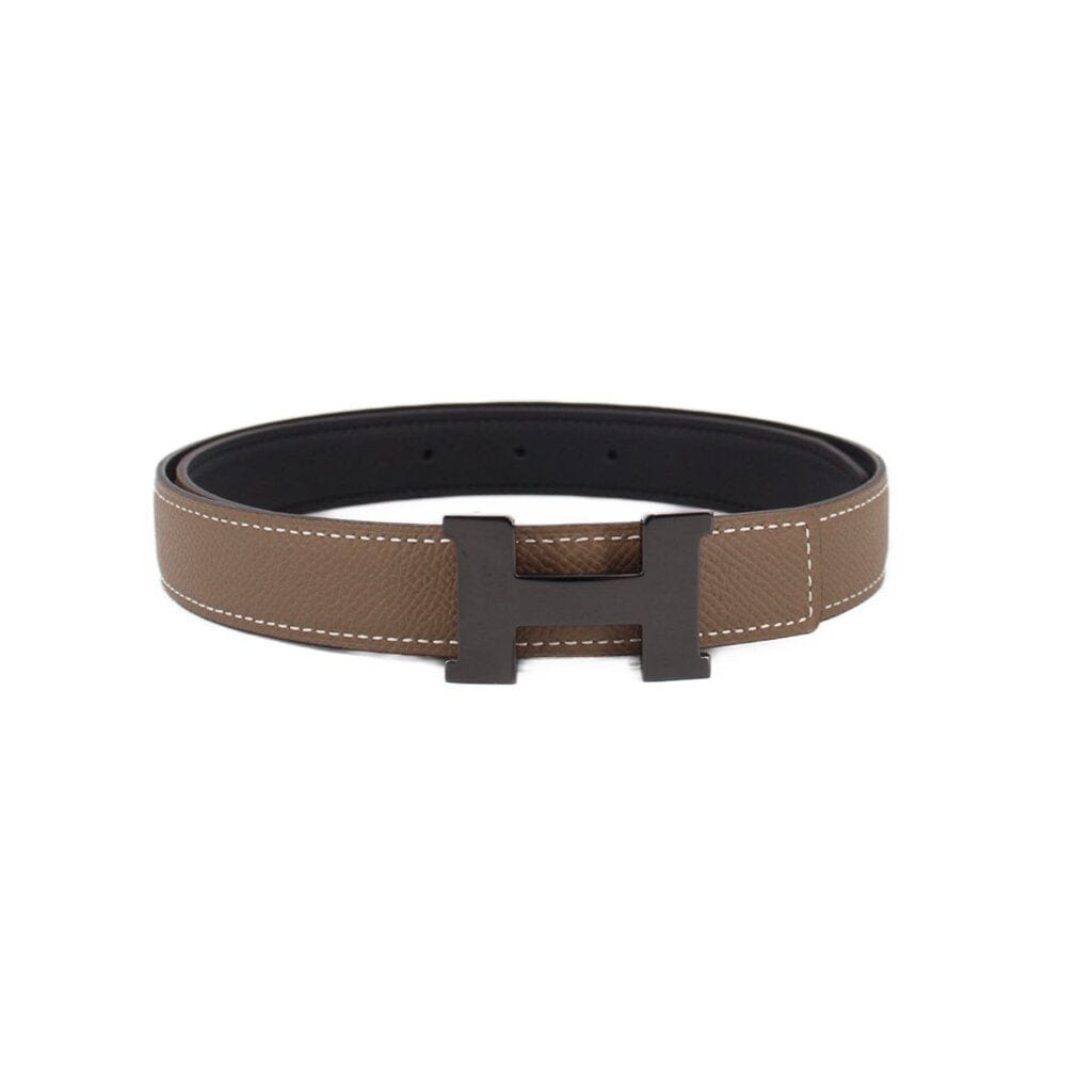 Hermes FULL SET BELTS TAUPE/BLACK XS