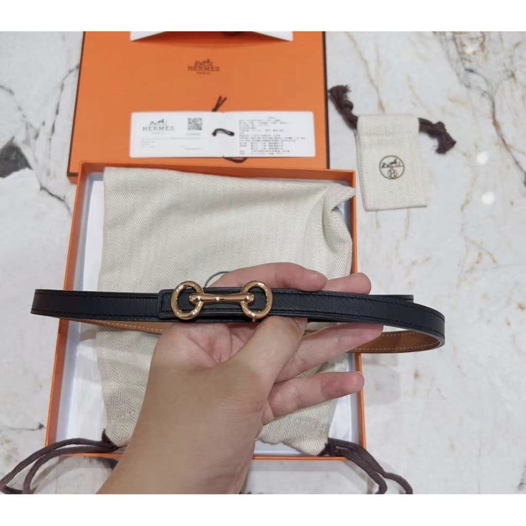 Hermes Black Leather Belt
