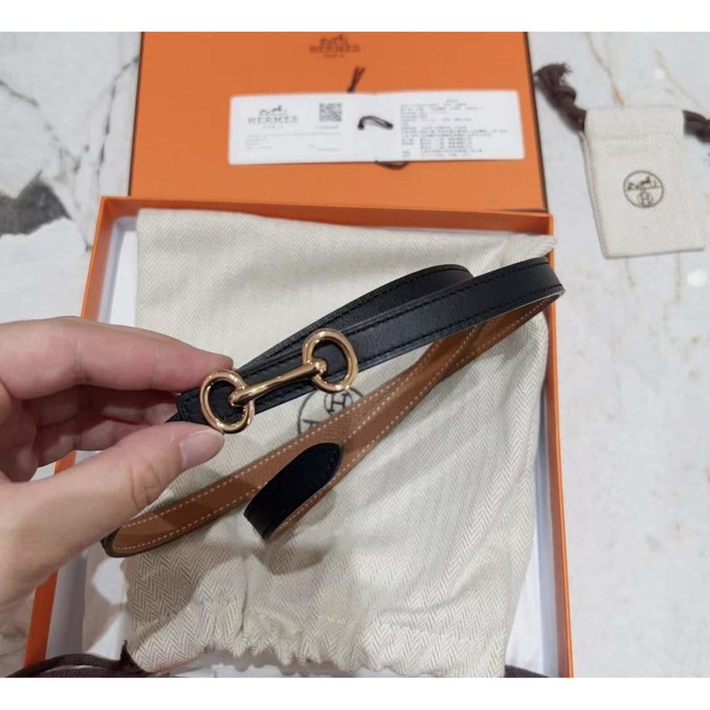 Hermes Black Leather Belt
