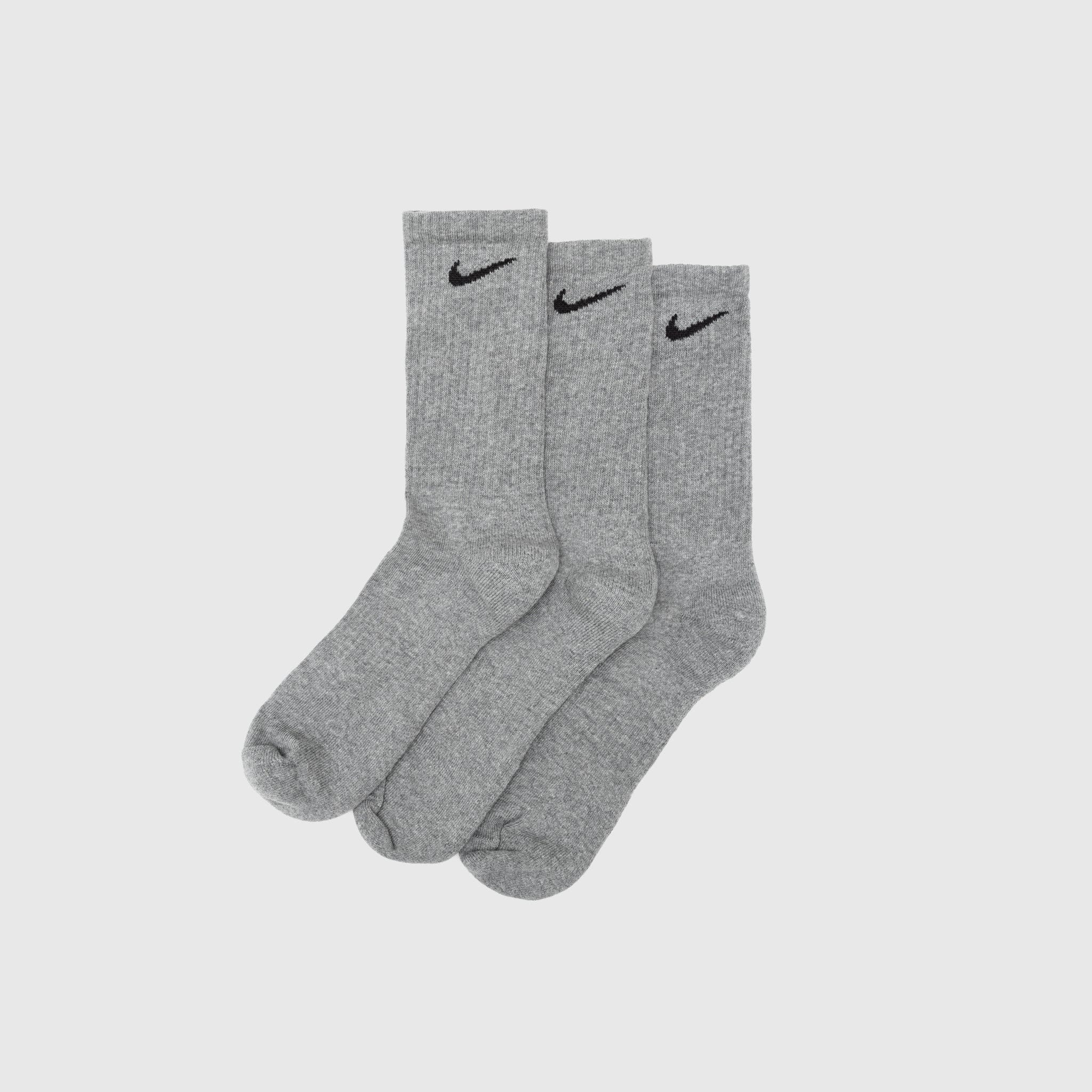 Nike EVERYDAY PLUS CUSHIONED CREW SOCK (3 - Pack) CARBON HEATHER