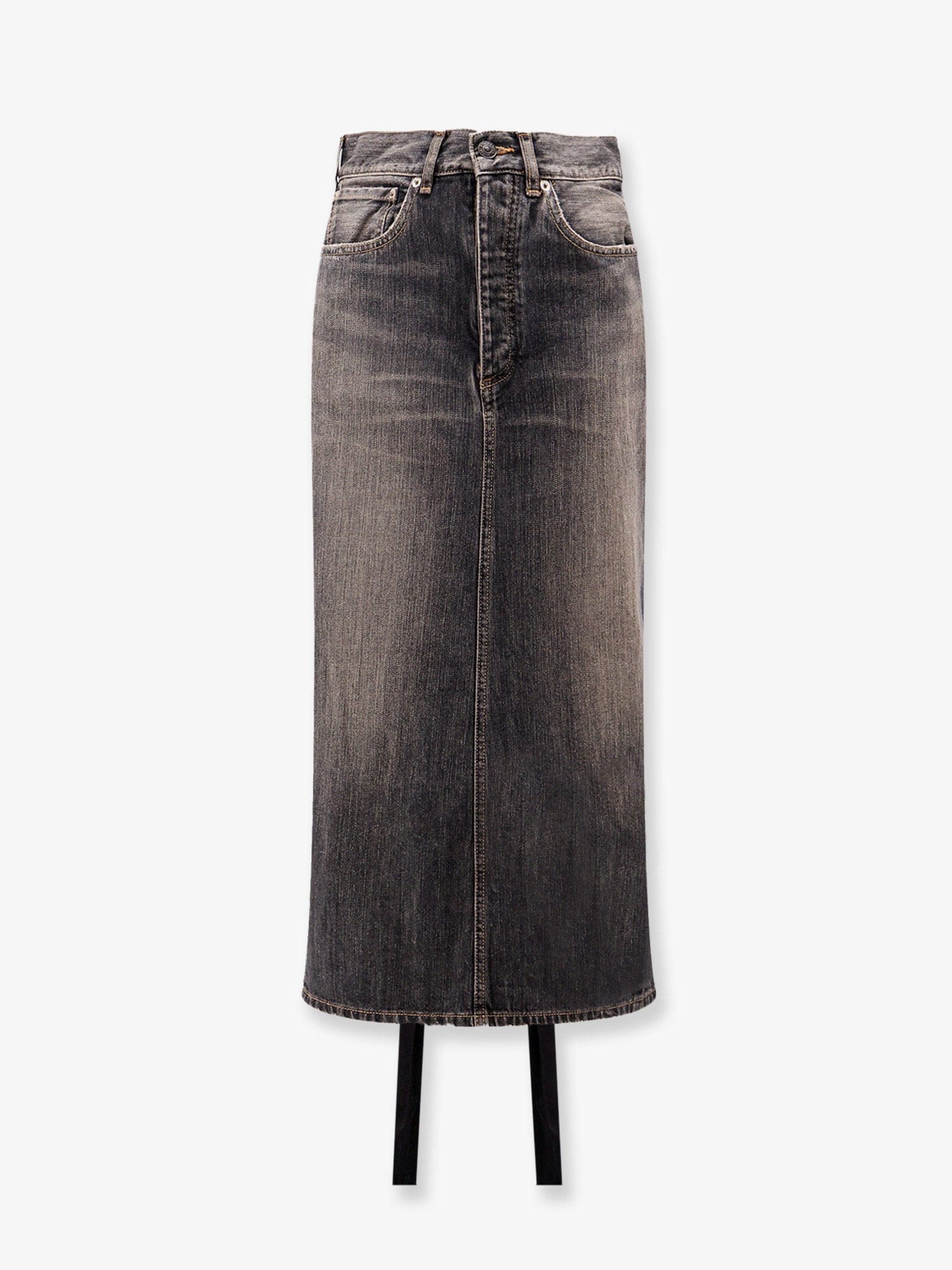 Balenciaga Denim skirt with laces interwining