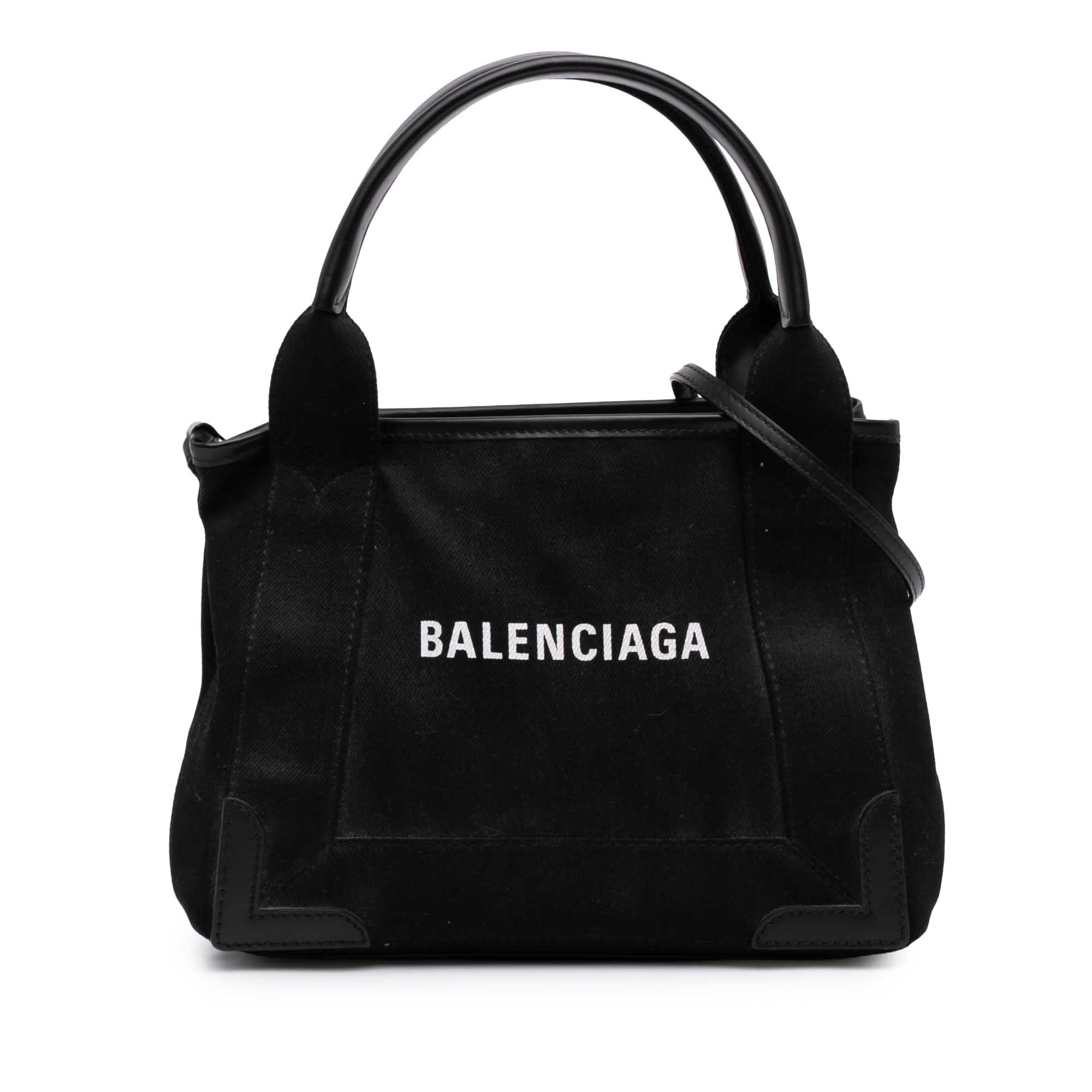 Balenciaga Denim Navy Cabas Satchel XS