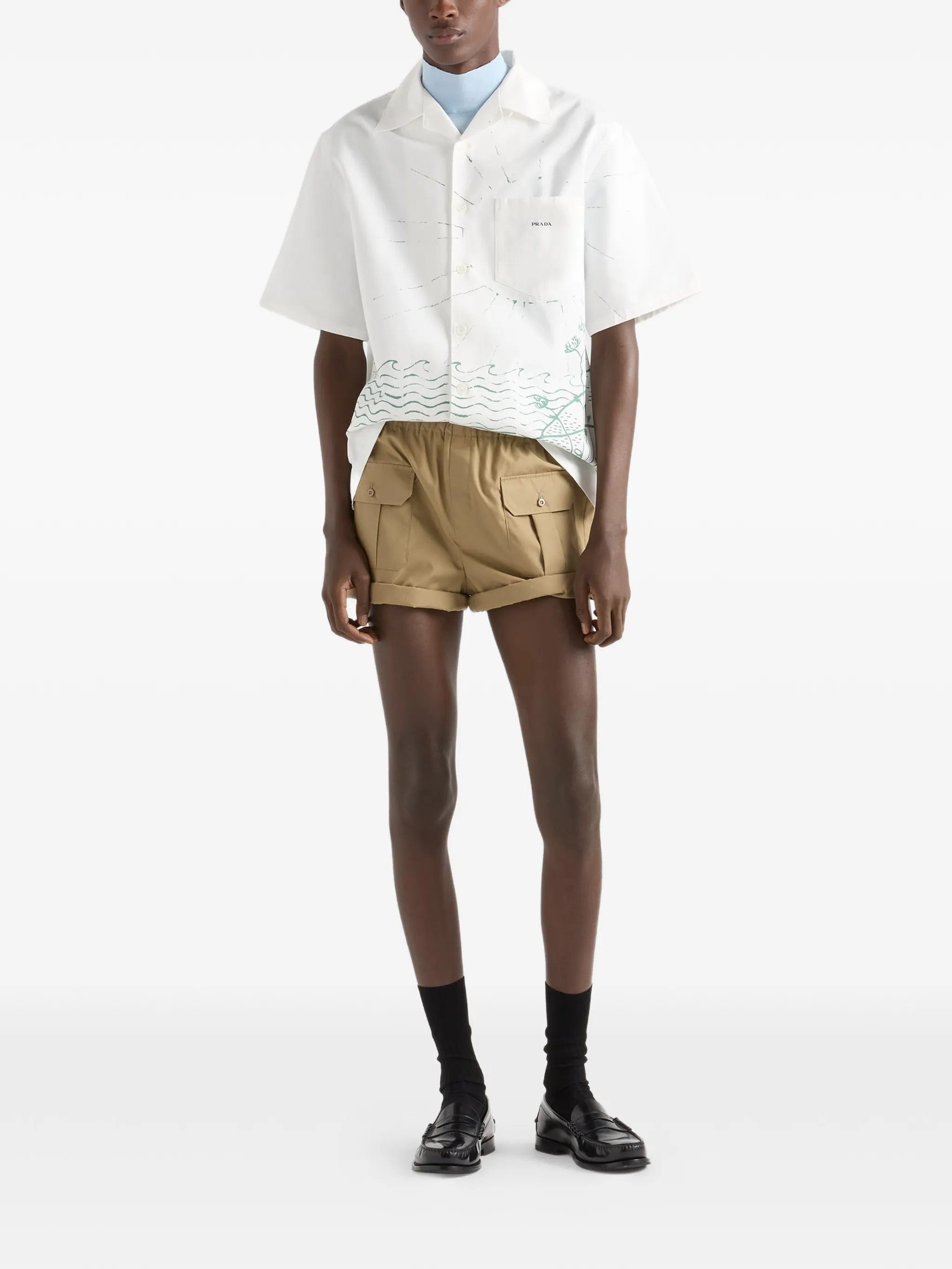 Prada wave - print oversized shirt