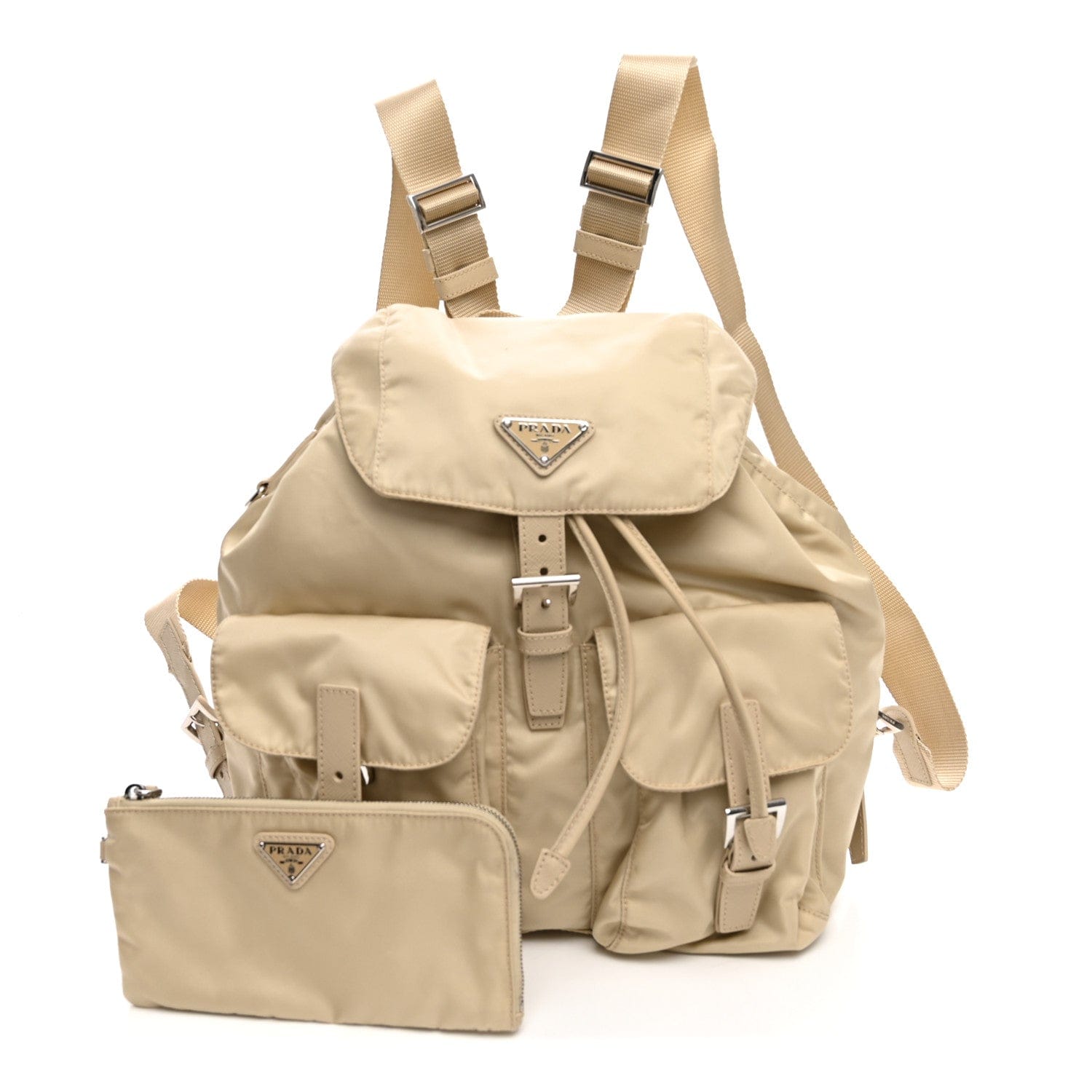 Prada Nylon Saffiano Medium Backpack Deserto