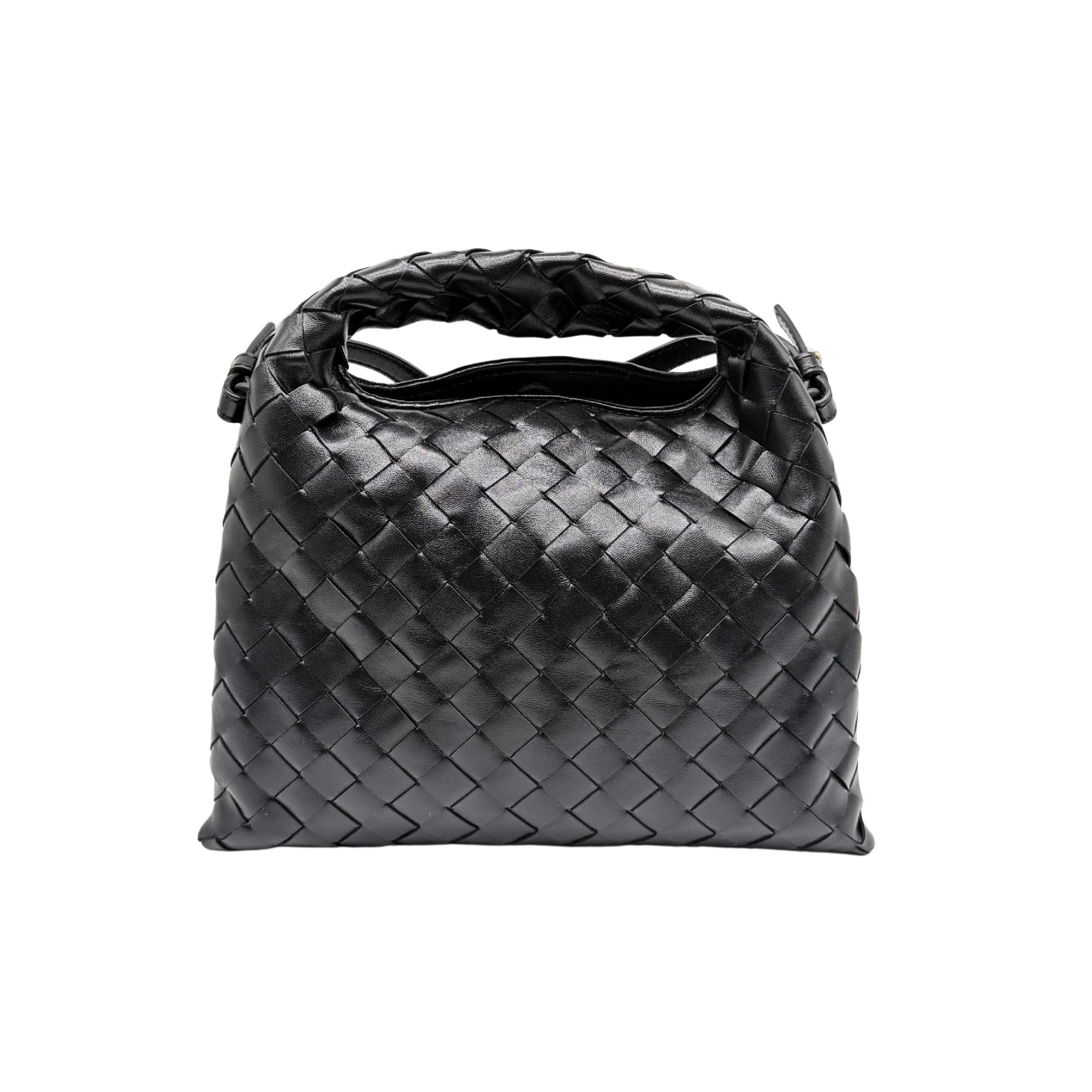Bottega Veneta Black Mini Hop Bag With Strap