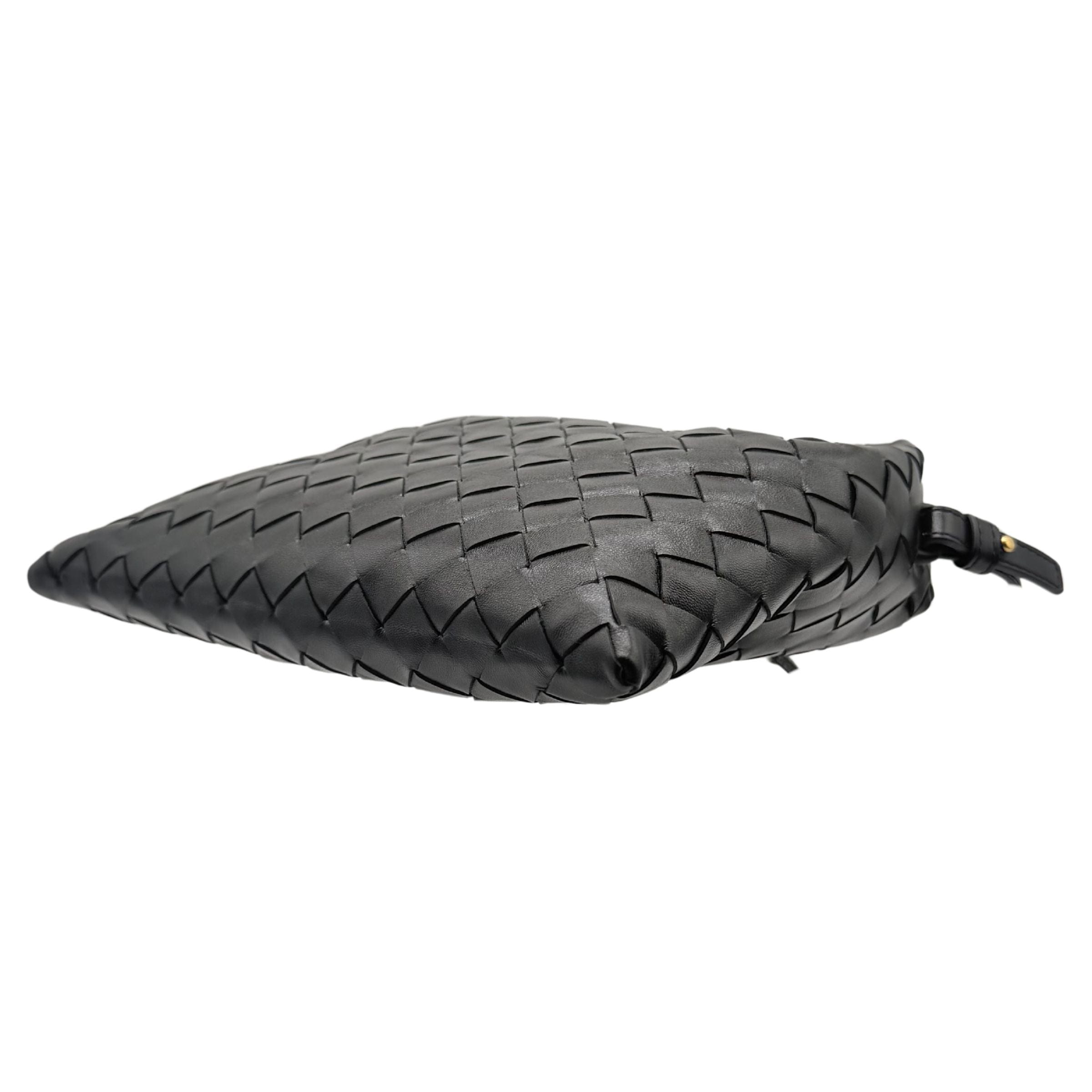 Bottega Veneta Black Mini Hop Bag With Strap