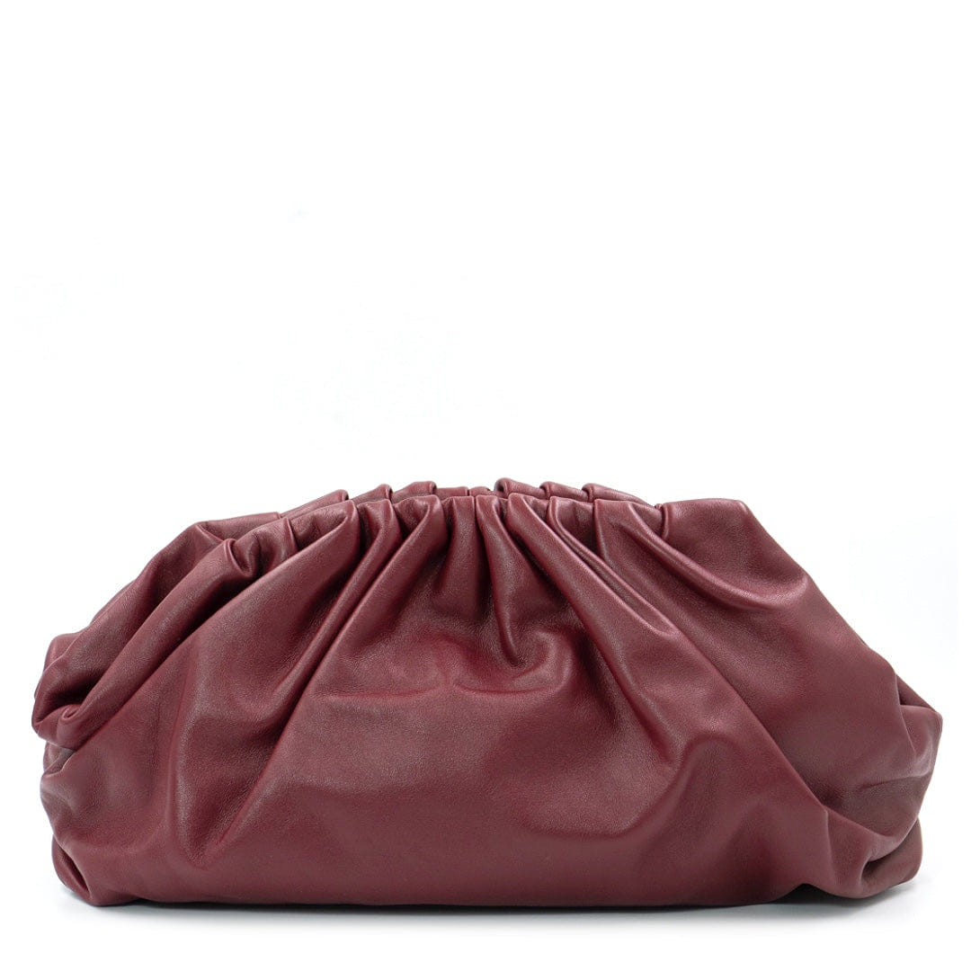 Bottega Veneta The Pouch clutch bag in burgundy calfskin leather