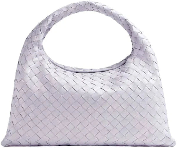 Bottega Veneta Small Hop Hobo Bag in Lilac Intrecciato Leather