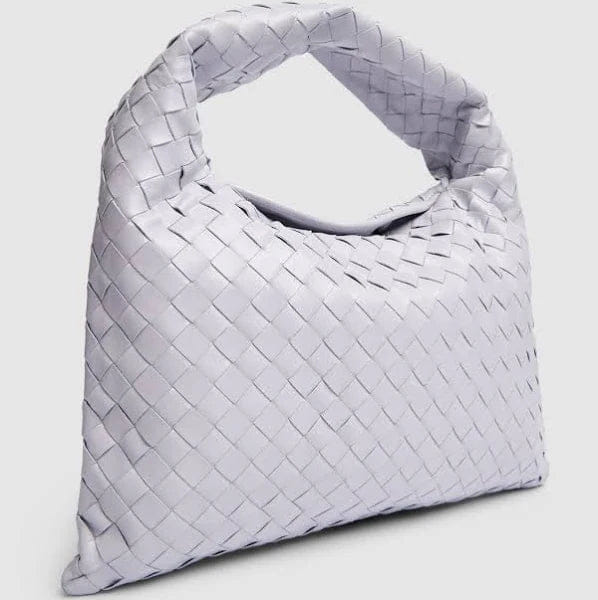 Bottega Veneta Small Hop Hobo Bag in Lilac Intrecciato Leather