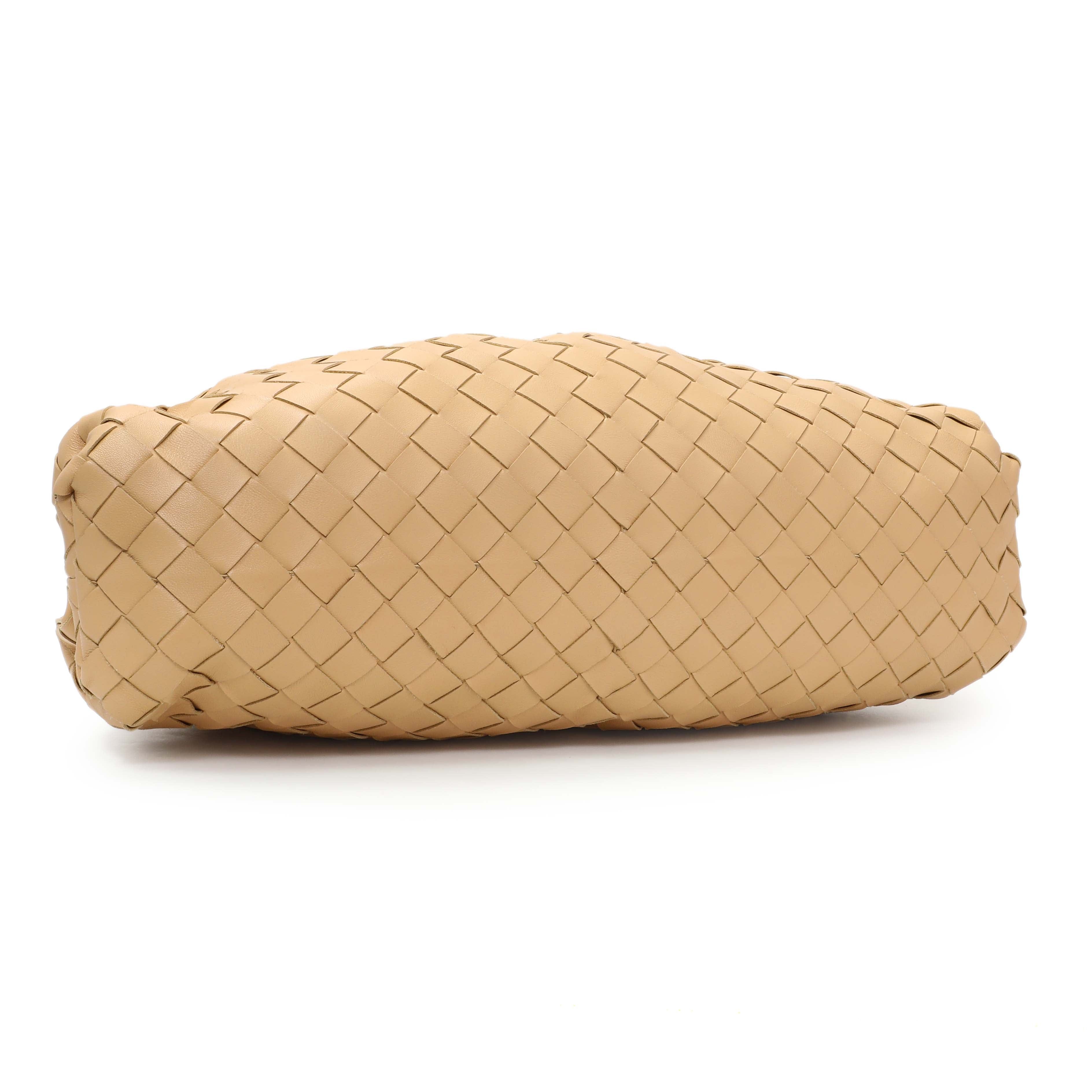 Bottega Veneta Almond Nappa Maxi Intrecciato The Pouch Oversized Clutch