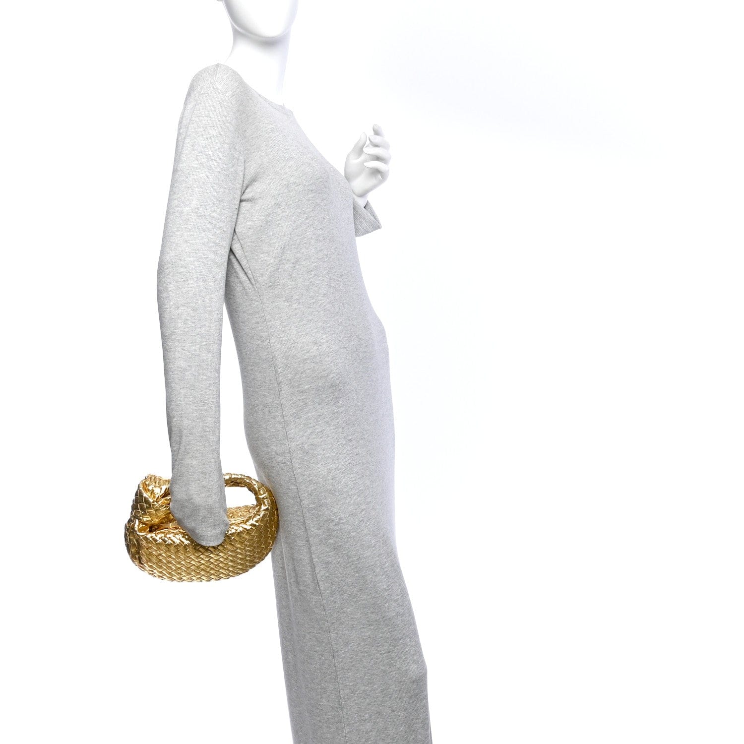 Bottega Veneta Metallic Nappa Intrecciato Mini Jodie Gold