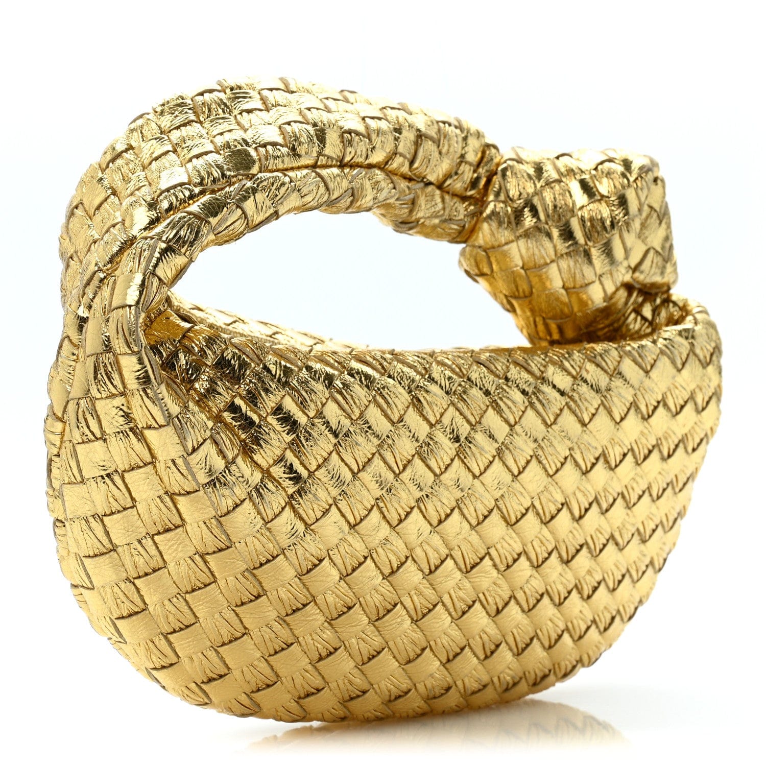 Bottega Veneta Metallic Nappa Intrecciato Mini Jodie Gold