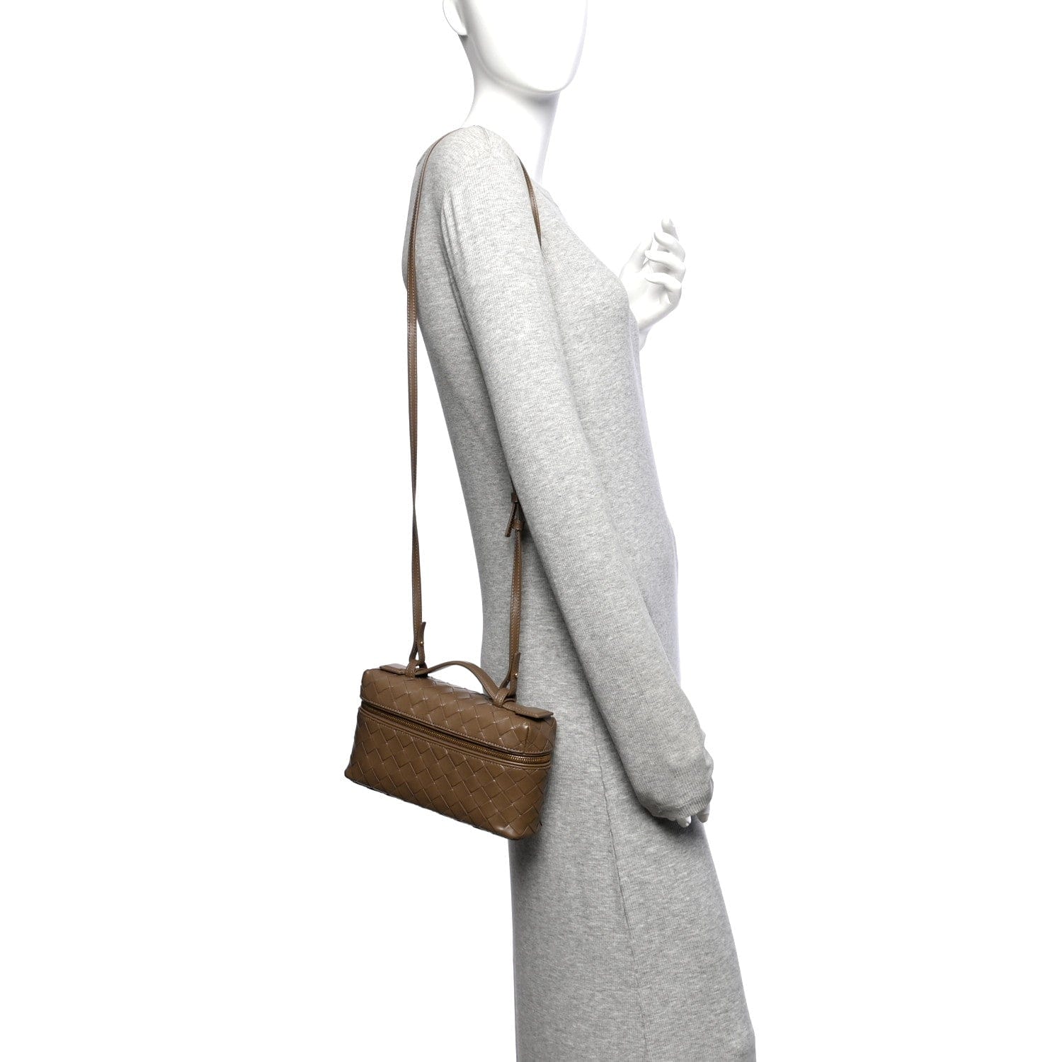 Bottega Veneta Calfskin Intrecciato Bang Bang Vanity Case Pinecone