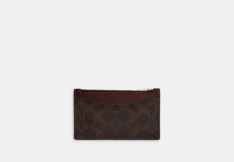 Coach Zip Card Case In Signature Canvas