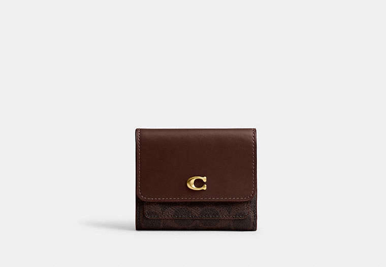 Coach Mila Small Flap Wallet In Signature Canvas