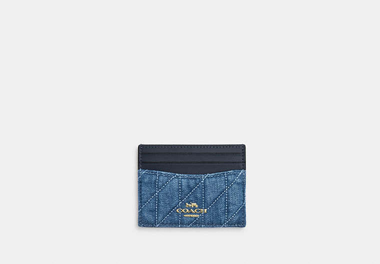 Coach Slim Id Card Case In Regenerative Cotton With Quilting
