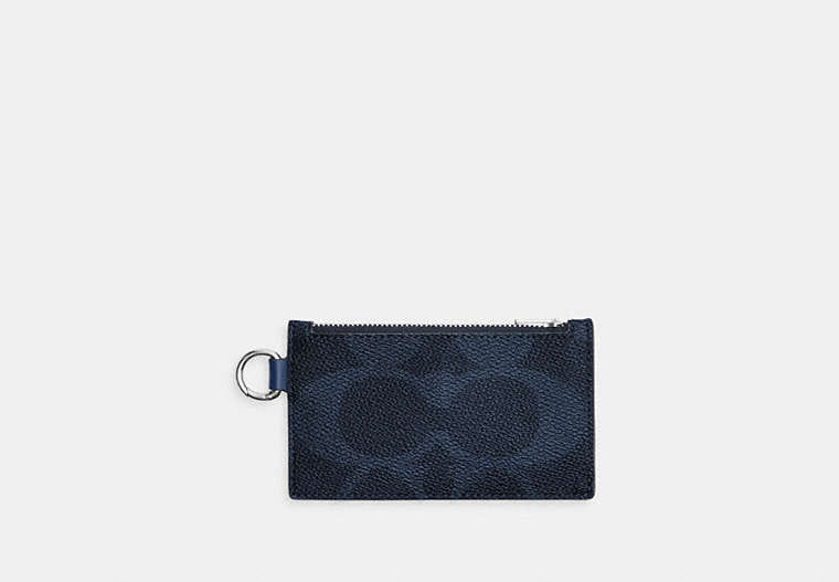 Coach Zip Card Case In Maxi Signature Canvas