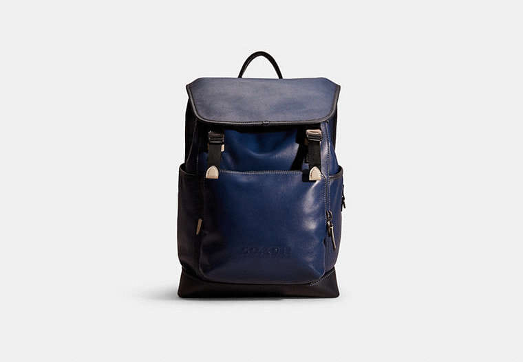 Coach Restored League Flap Backpack In Colorblock
