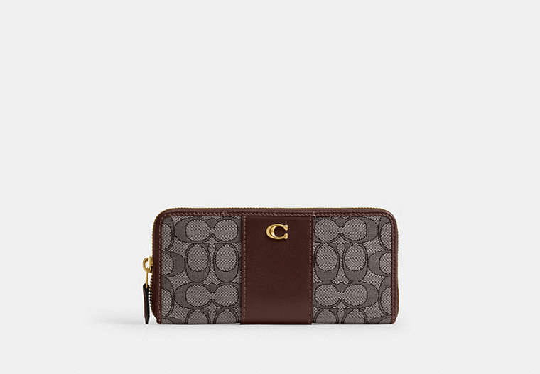 Coach Essential Slim Accordion Zip Wallet In Signature Jacquard