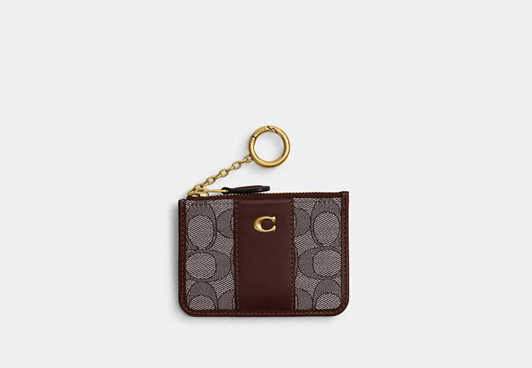 Coach Essential Mini Id Card Case In Signature Jacquard