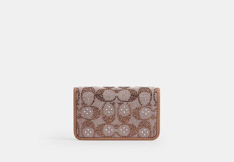 Coach Essential Slim Card Case In Crystal Signature Jacquard