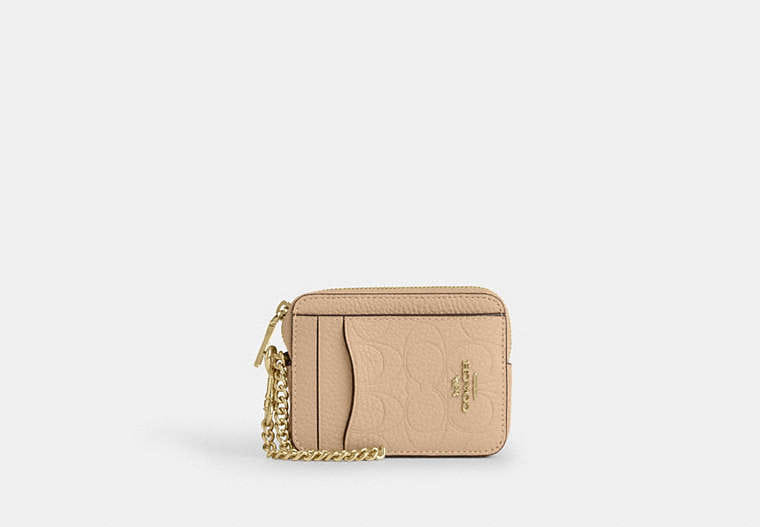 Coach Zip Card Case In Signature Leather