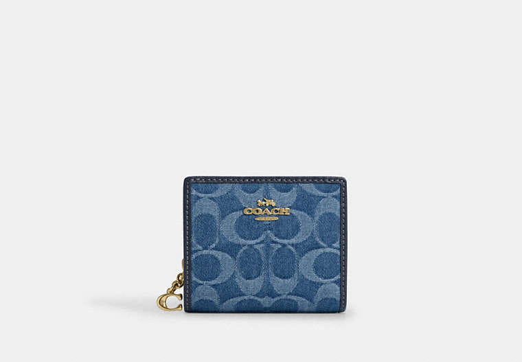 Coach Snap Wallet In Signature Denim