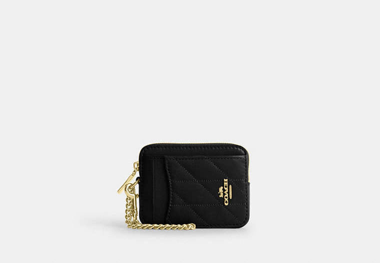Coach Zip Card Case With Quilting