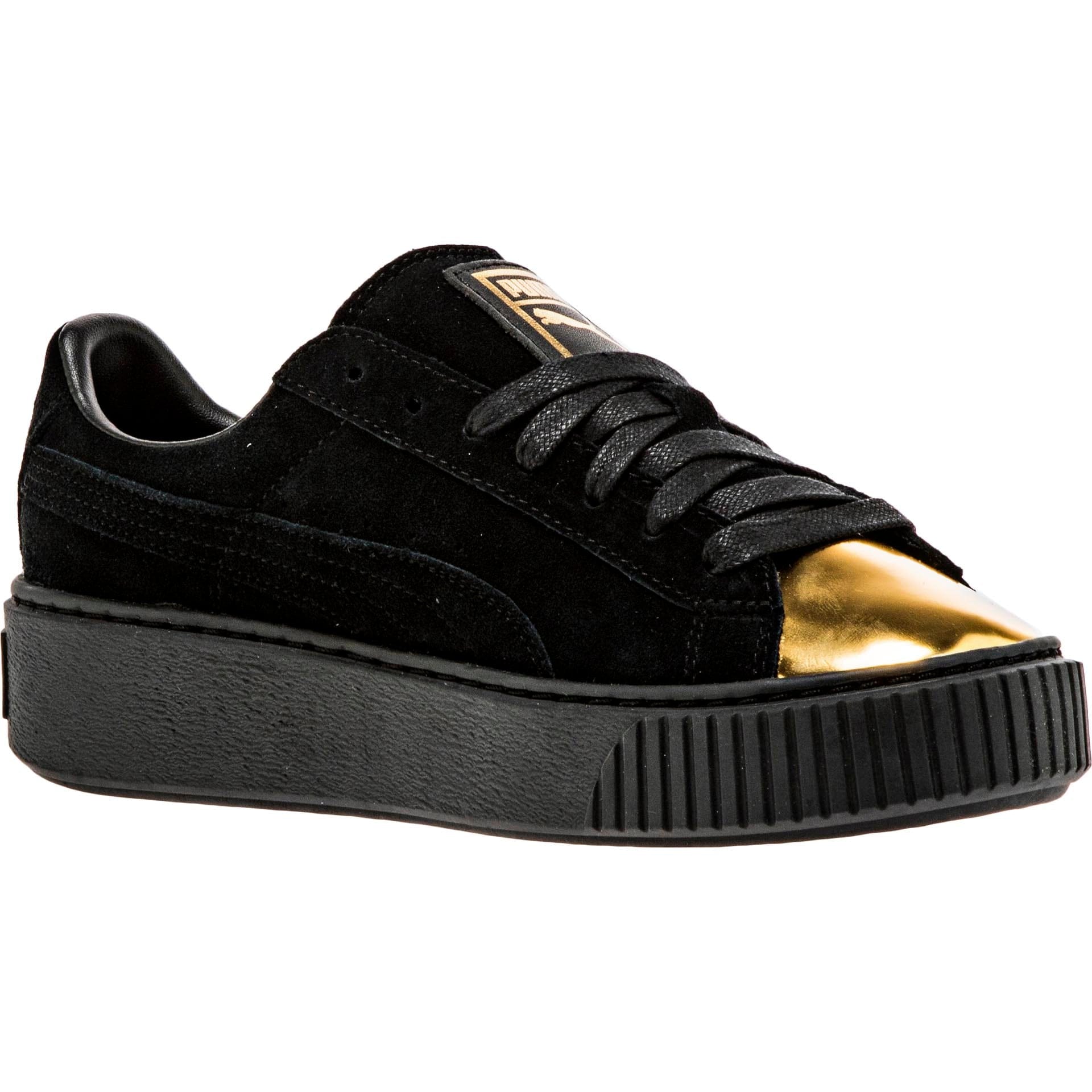 PUMA Suede Creeper Women Lifestyle Shoe - Black/Gold