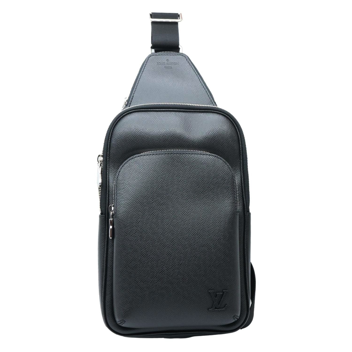 LOUIS VUITTON Avenue Sling Taiga Leather Backpack Black