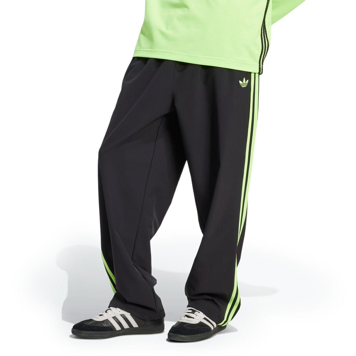 adidas Adicolor Woven Drill Pant Black/Signal Green